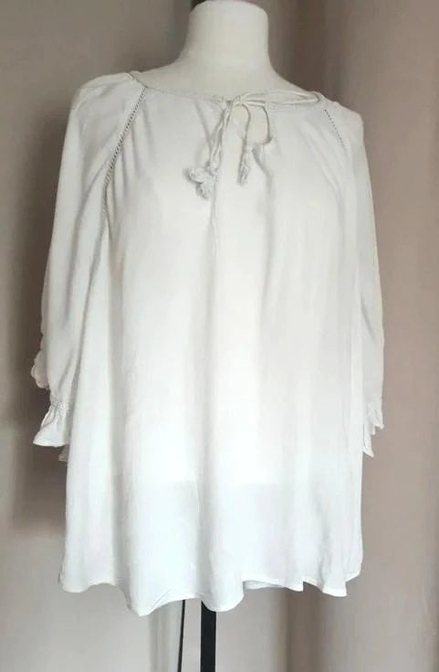 Blouse fluide blanche à liens femme 40 - L